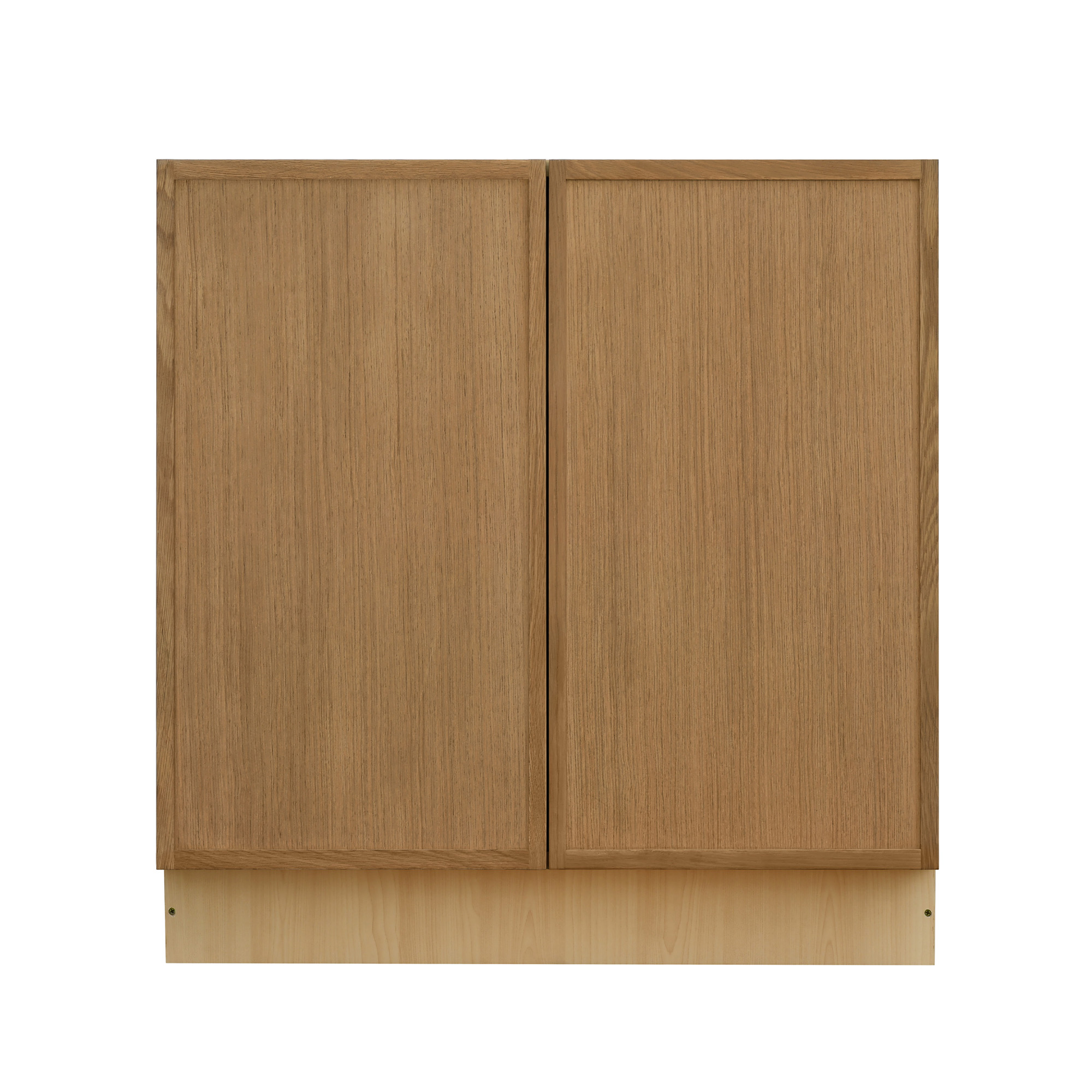 Natural Box Oak Slim - 30"W Full-Height Door Base Cabinet 2-Doors