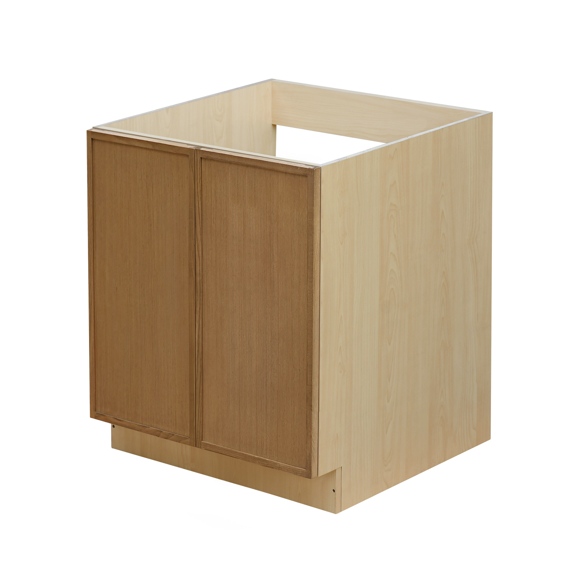 Natural Box Oak Slim - 30"W Full-Height Door Base Cabinet 2-Doors