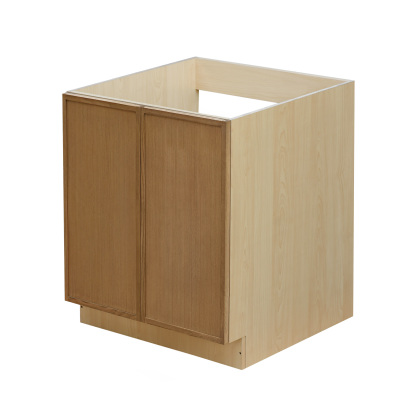 Natural Box Oak Slim - 30"W Full-Height Door Base Cabinet 2-Doors