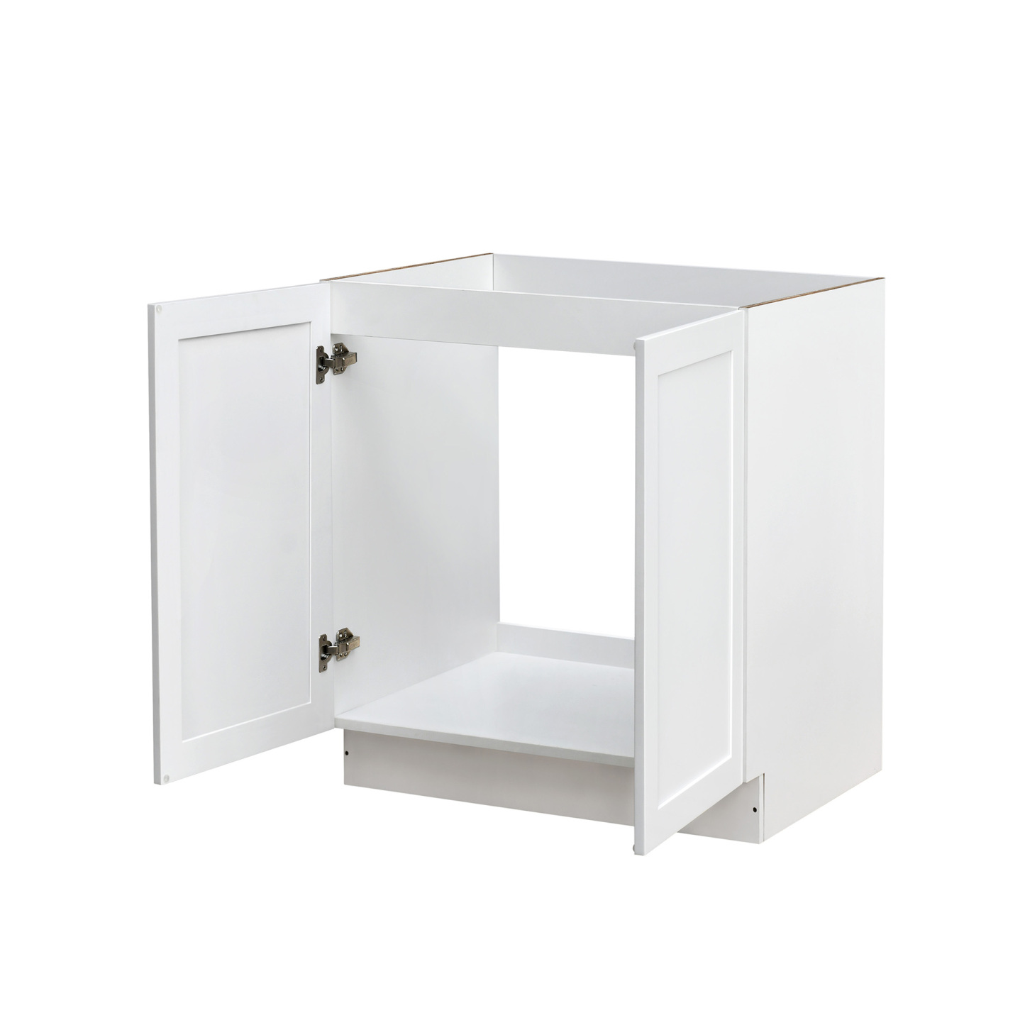 White Shaker - 30"W Full-Height Door Base Cabinet 2-Doors