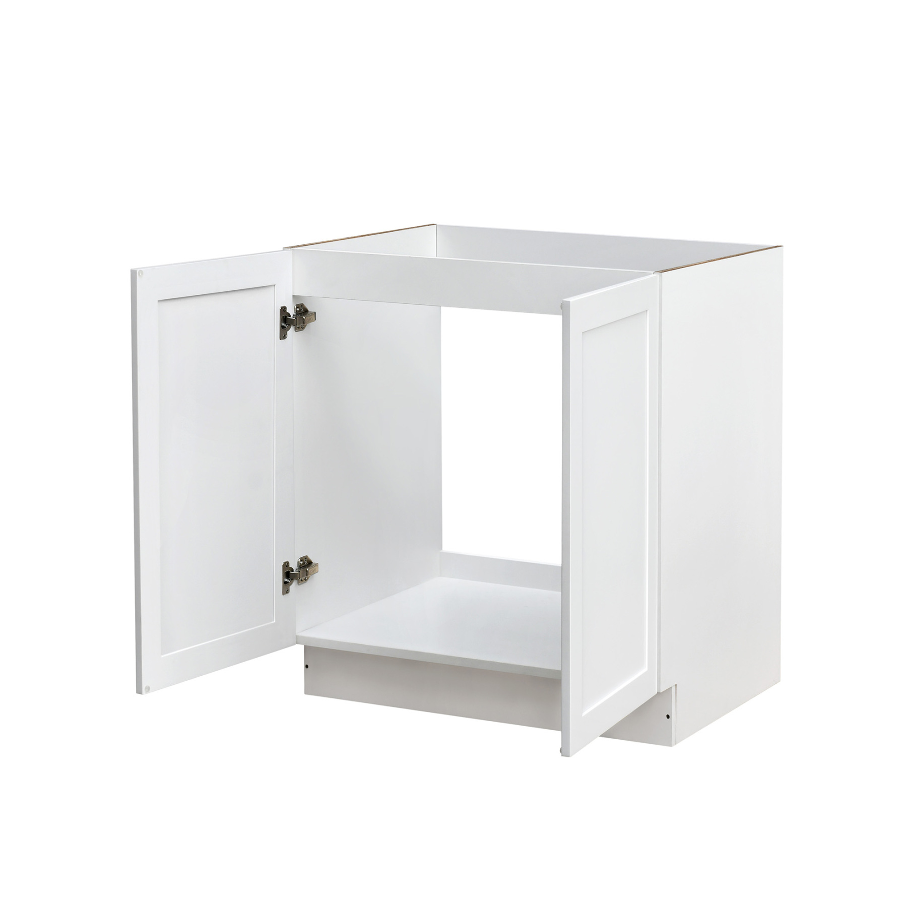 White Shaker - 30"W Full-Height Door Base Cabinet 2-Doors