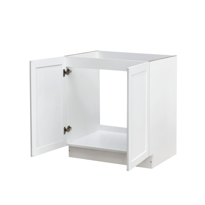 White Shaker - 30"W Full-Height Door Base Cabinet 2-Doors
