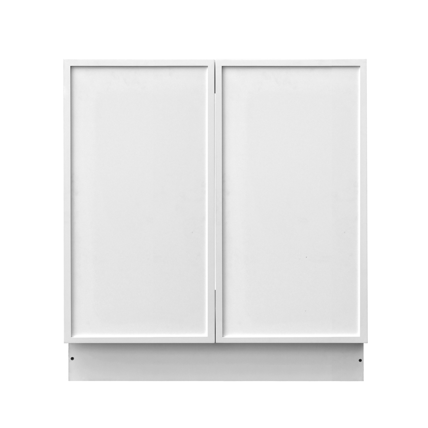 Slim White Shaker - 30"W Full-Height Door Base Cabinet 2-Doors