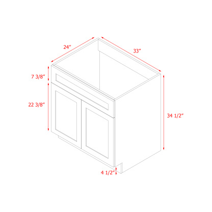 Mallorca White Shaker - 33"W Standard Base Cabinet