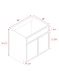 Shady Slim Oak - 33"W Standard Base Cabinet 2-Doors 1-Drawer