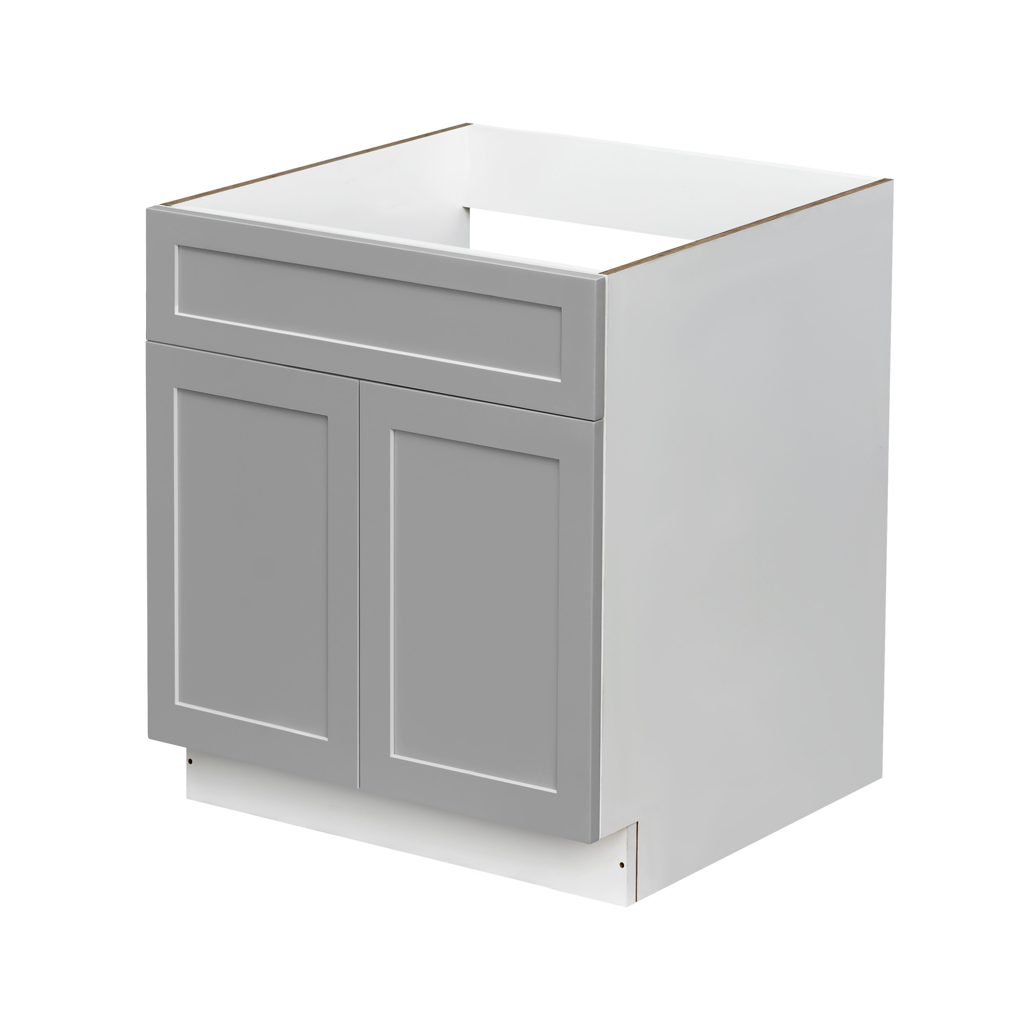 White Box Gray Shaker - 33"W Standard Base Cabinet 2-Doors 1-Drawer