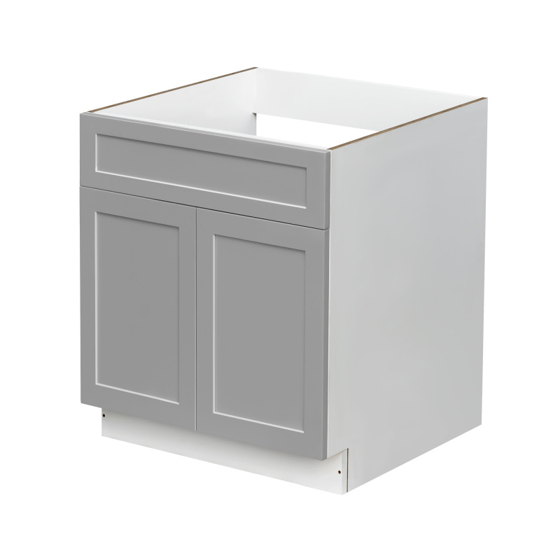White Box Gray Shaker - 33"W Standard Base Cabinet 2-Doors 1-Drawer
