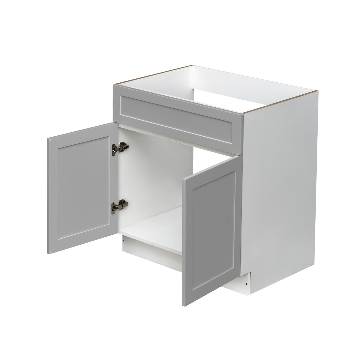 White Box Gray Shaker - 33"W Standard Base Cabinet 2-Doors 1-Drawer