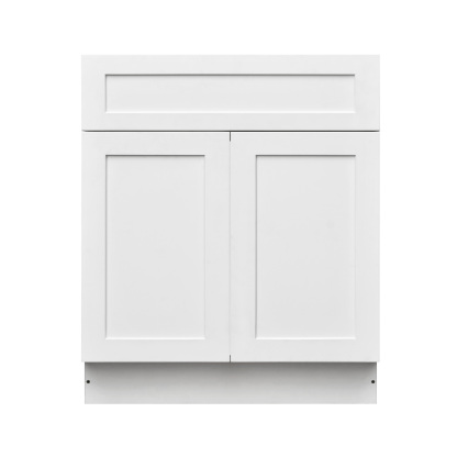 White Shaker - 33"W Standard Base Cabinet 2-Doors 1-Drawer