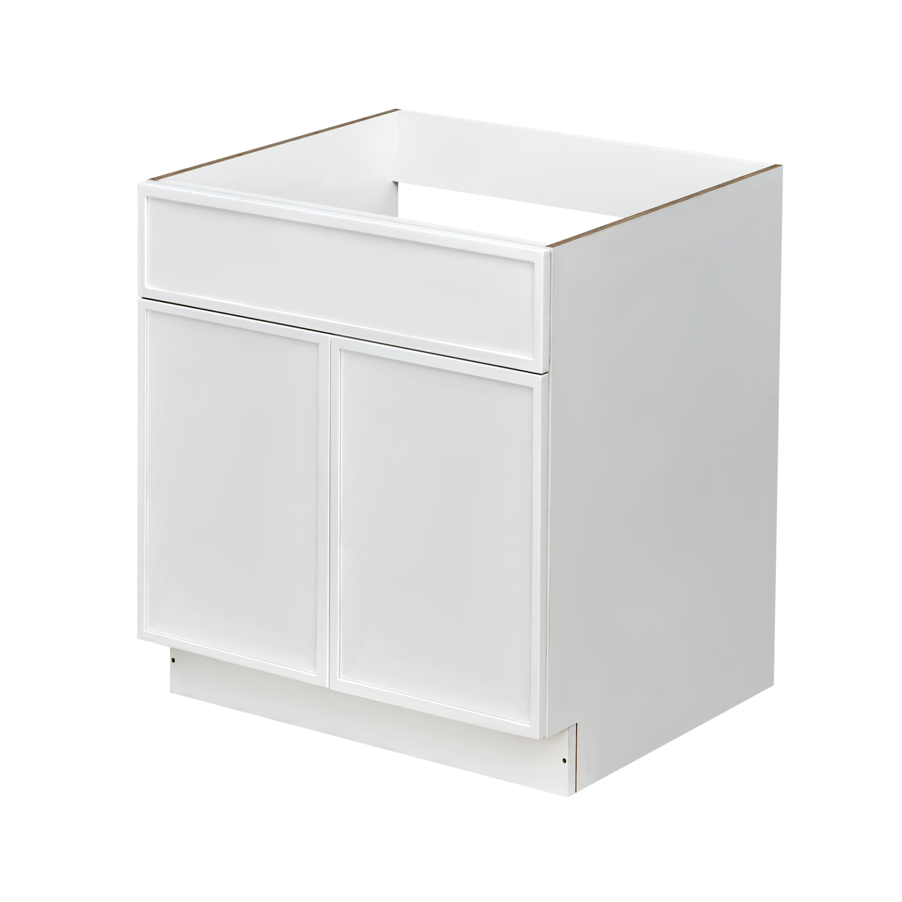 Slim White Shaker - 33"W Standard Base Cabinet 2-Doors 1-Drawer
