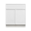 Slim White Shaker - 33"W Standard Base Cabinet 2-Doors 1-Drawer