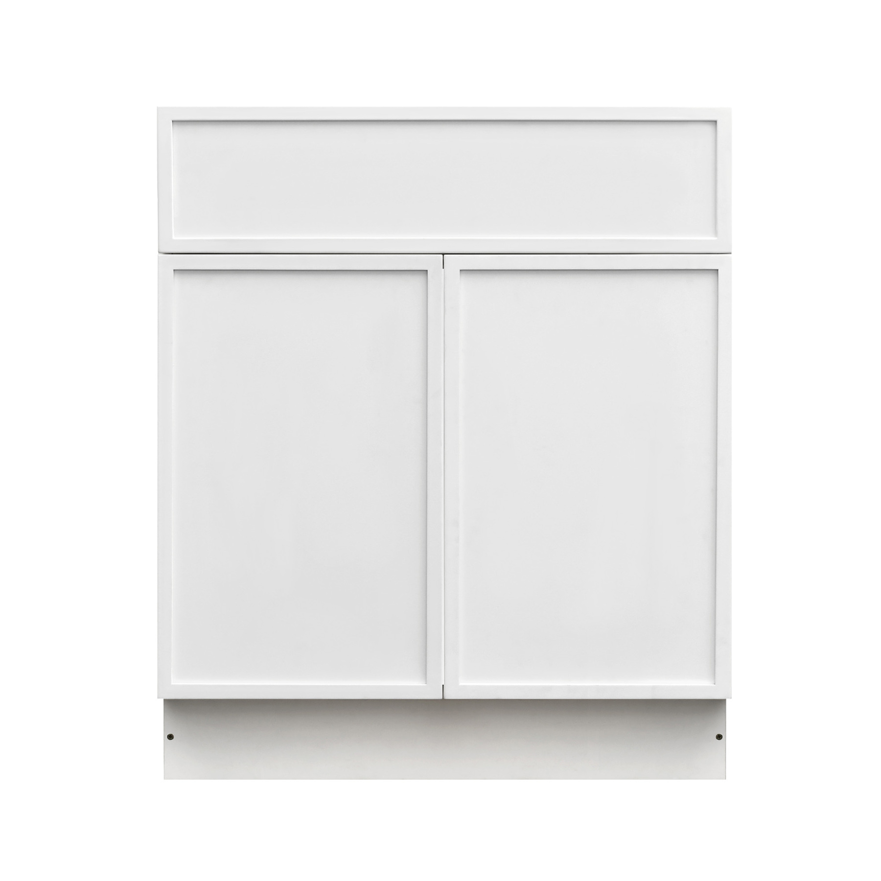 Slim White Shaker - 33"W Standard Base Cabinet 2-Doors 1-Drawer