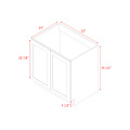 Mallorca White Shaker - 33"W Full-Height Base Cabinet