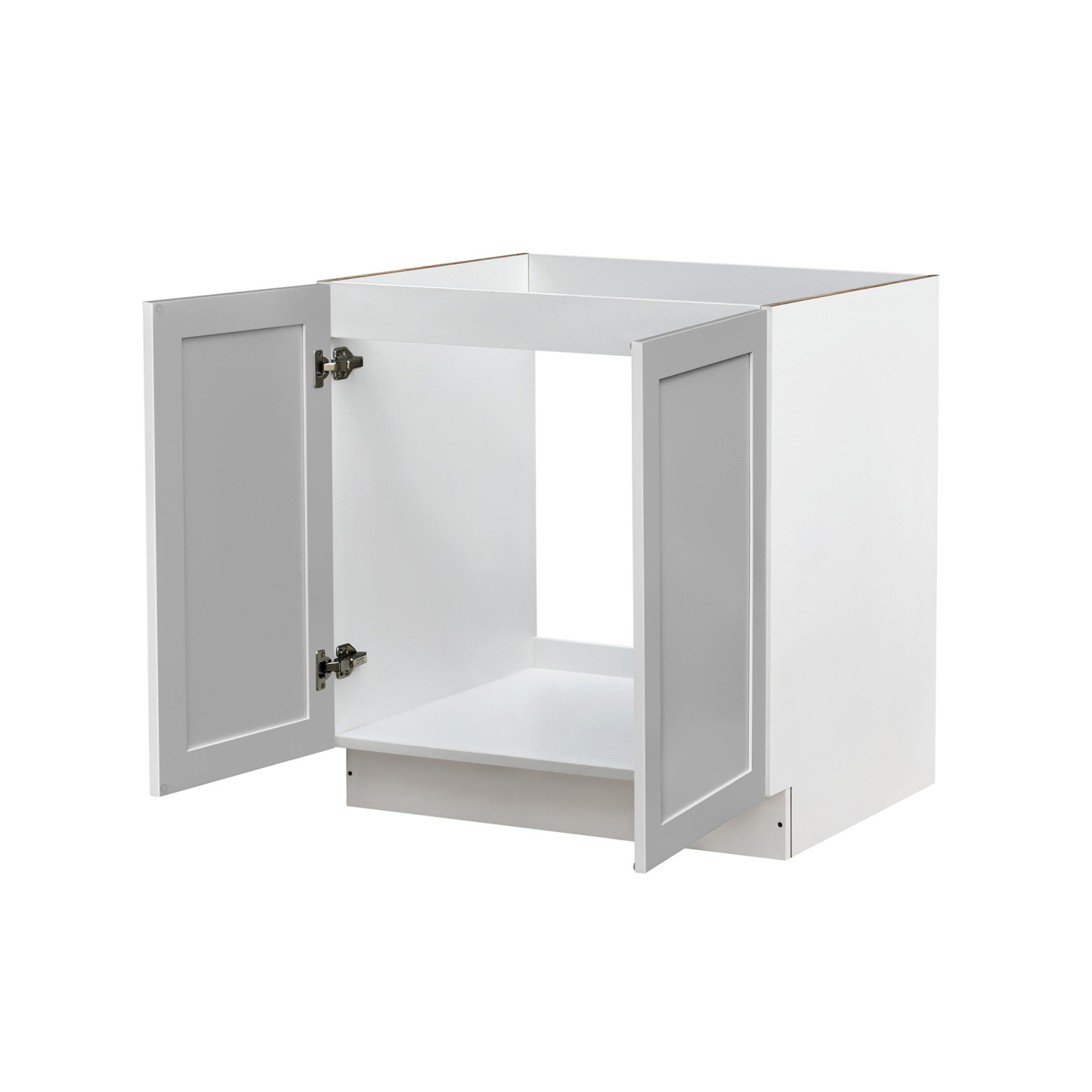 White Box Gray Shaker - 33"W Full-Height Door Base Cabinet 2-Doors