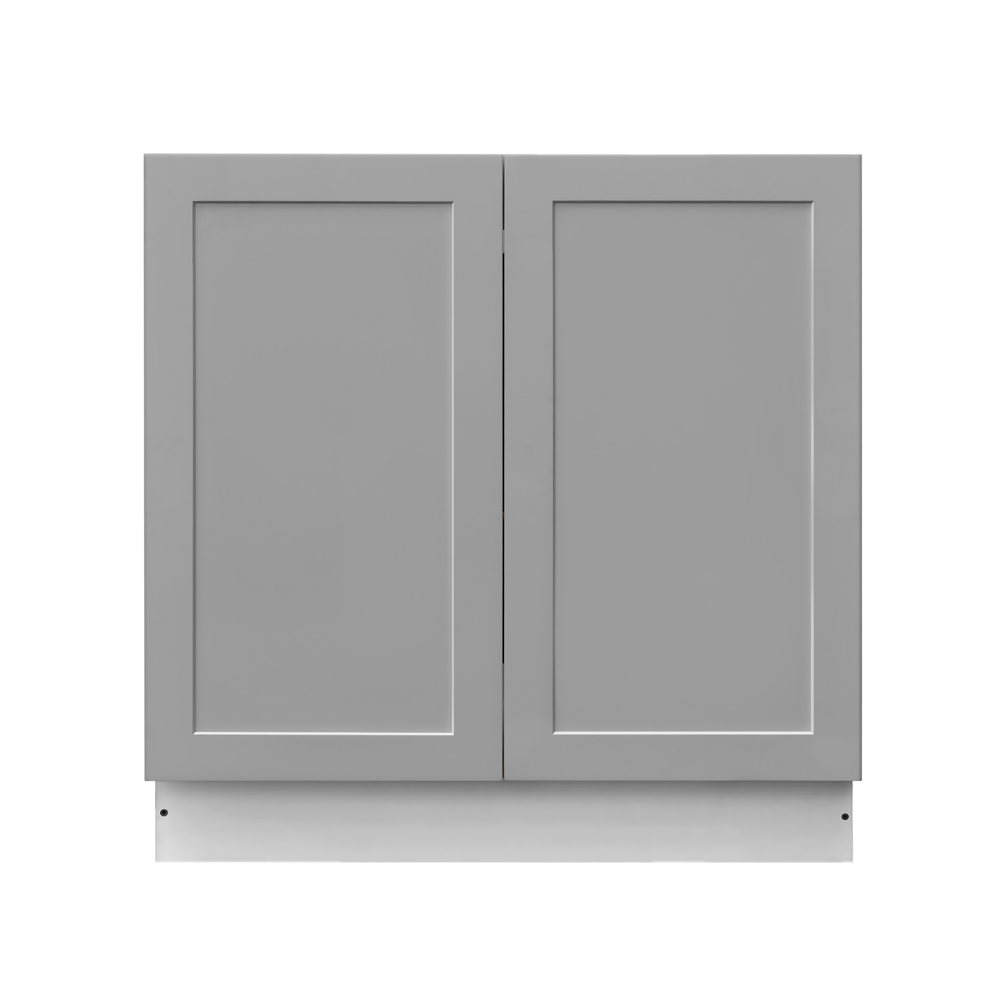 White Box Gray Shaker - 33"W Full-Height Door Base Cabinet 2-Doors