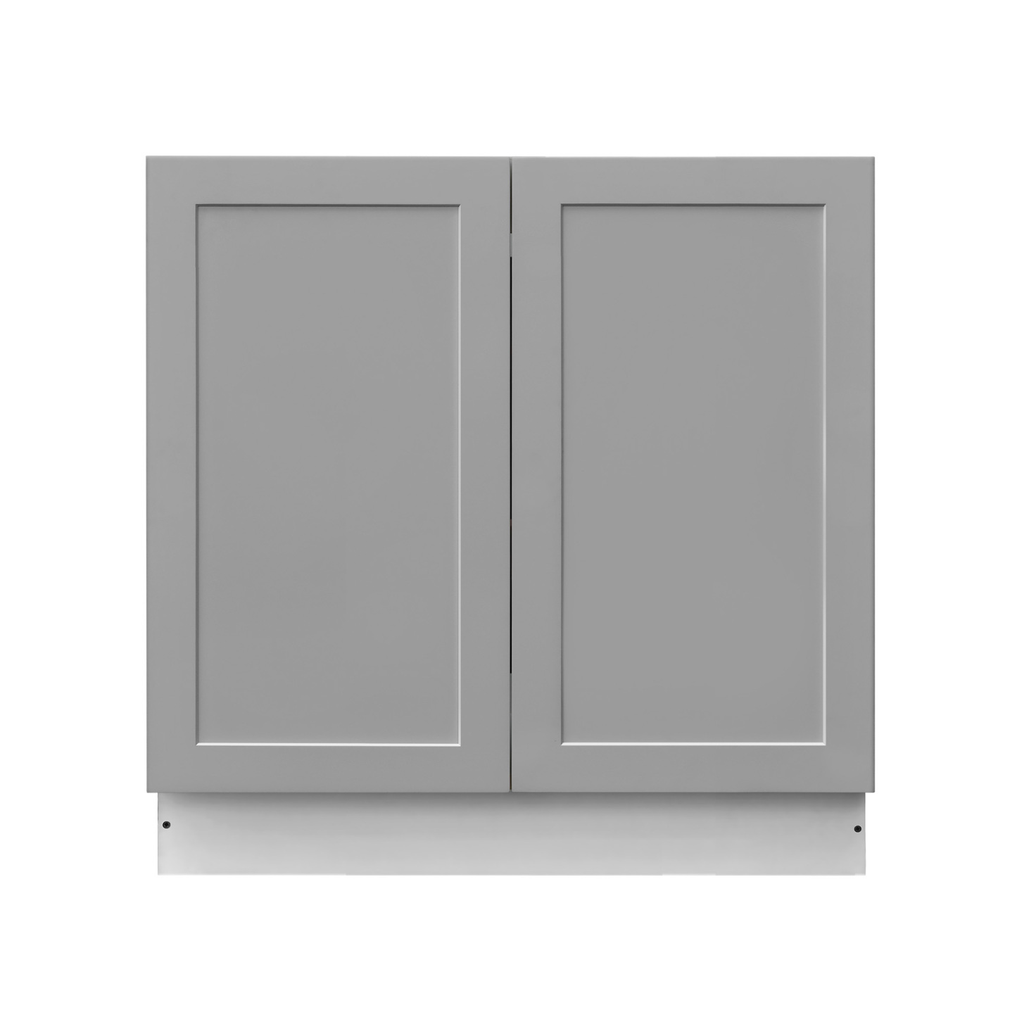 White Box Gray Shaker - 33"W Full-Height Door Base Cabinet 2-Doors