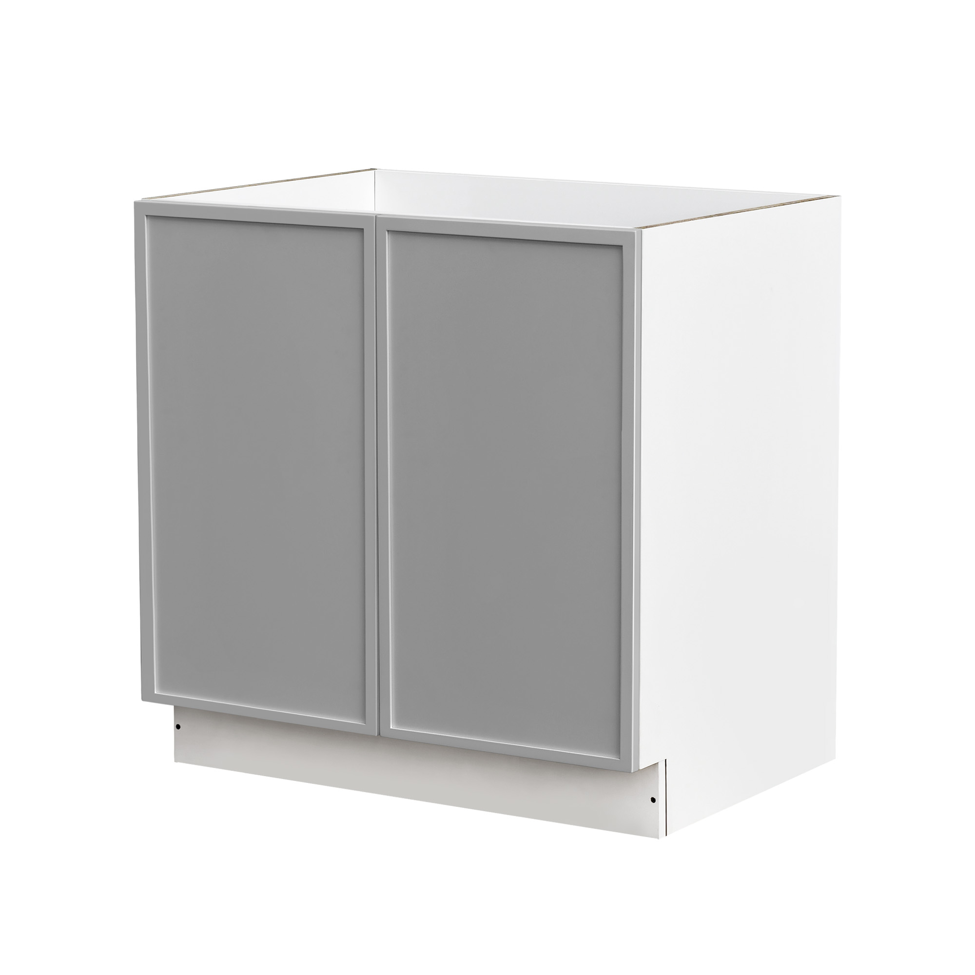 White Box Gray Slim - 33"W Full-Height Door Base Cabinet 2-Doors