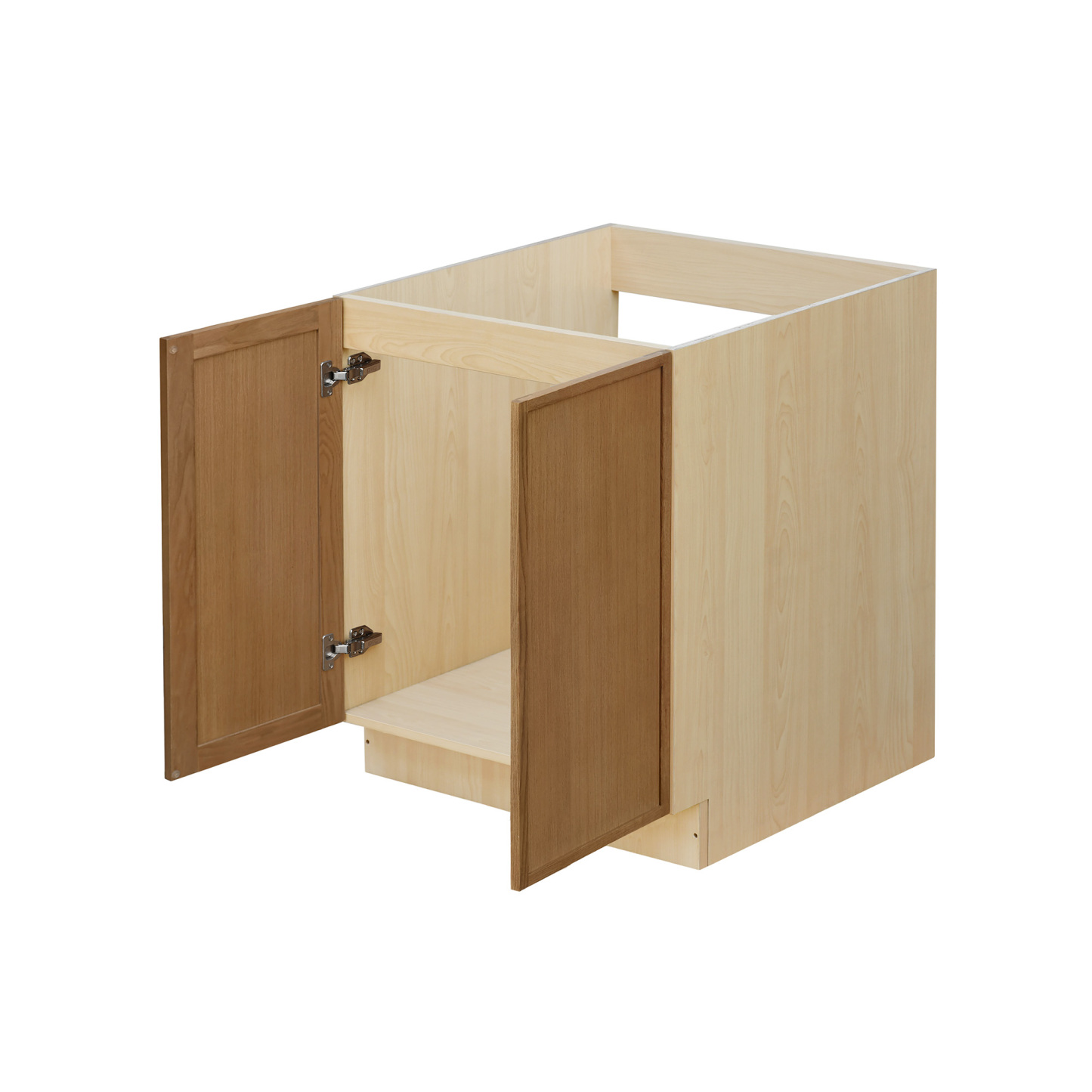 Natural Box Oak Slim - 33"W Full-Height Door Base Cabinet 2-Doors