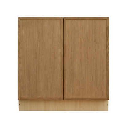 Natural Box Oak Slim - 33"W Full-Height Door Base Cabinet 2-Doors