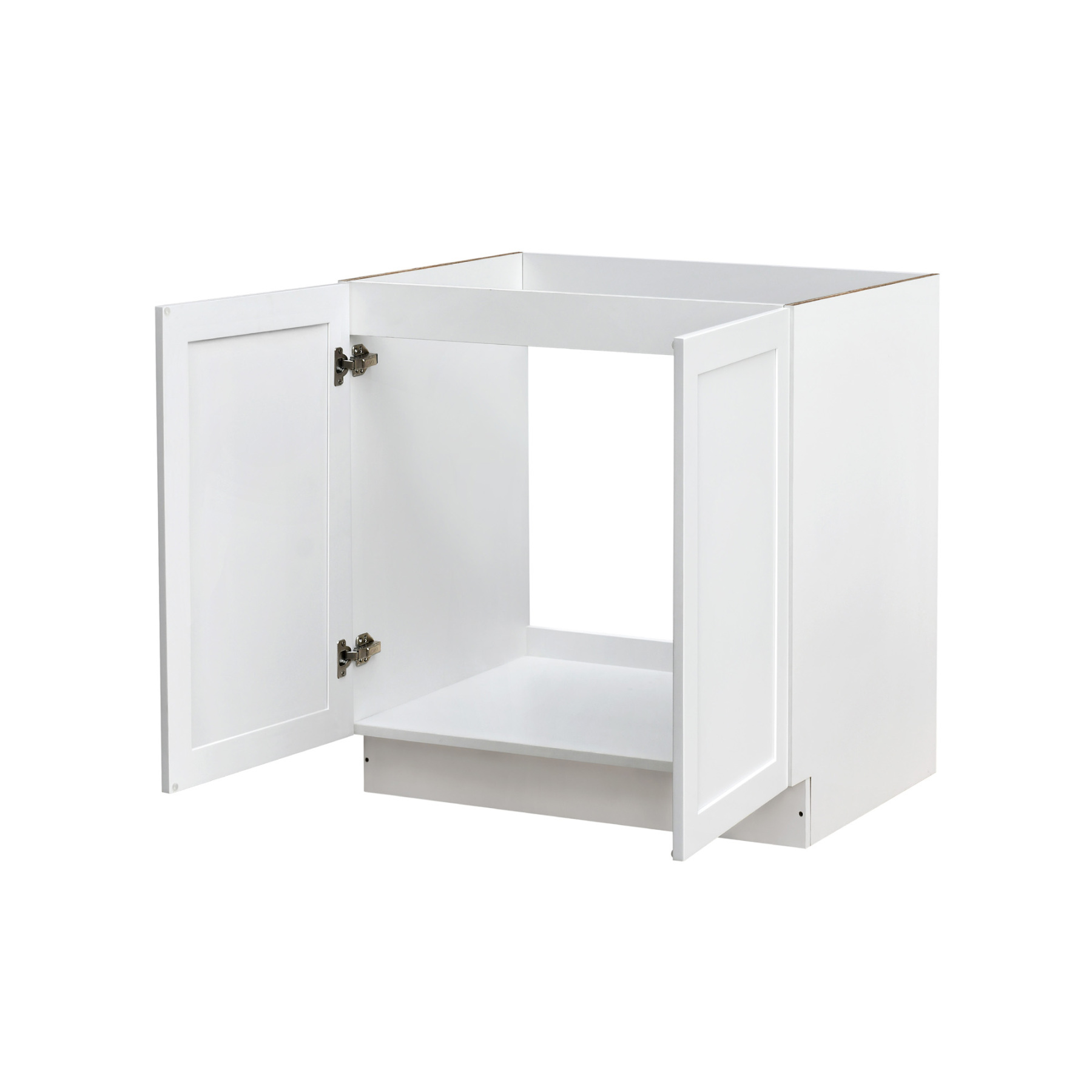 White Shaker - 33"W Full-Height Door Base Cabinet 2-Doors