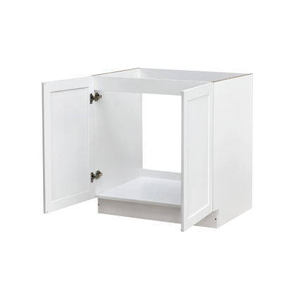 White Shaker - 33"W Full-Height Door Base Cabinet 2-Doors