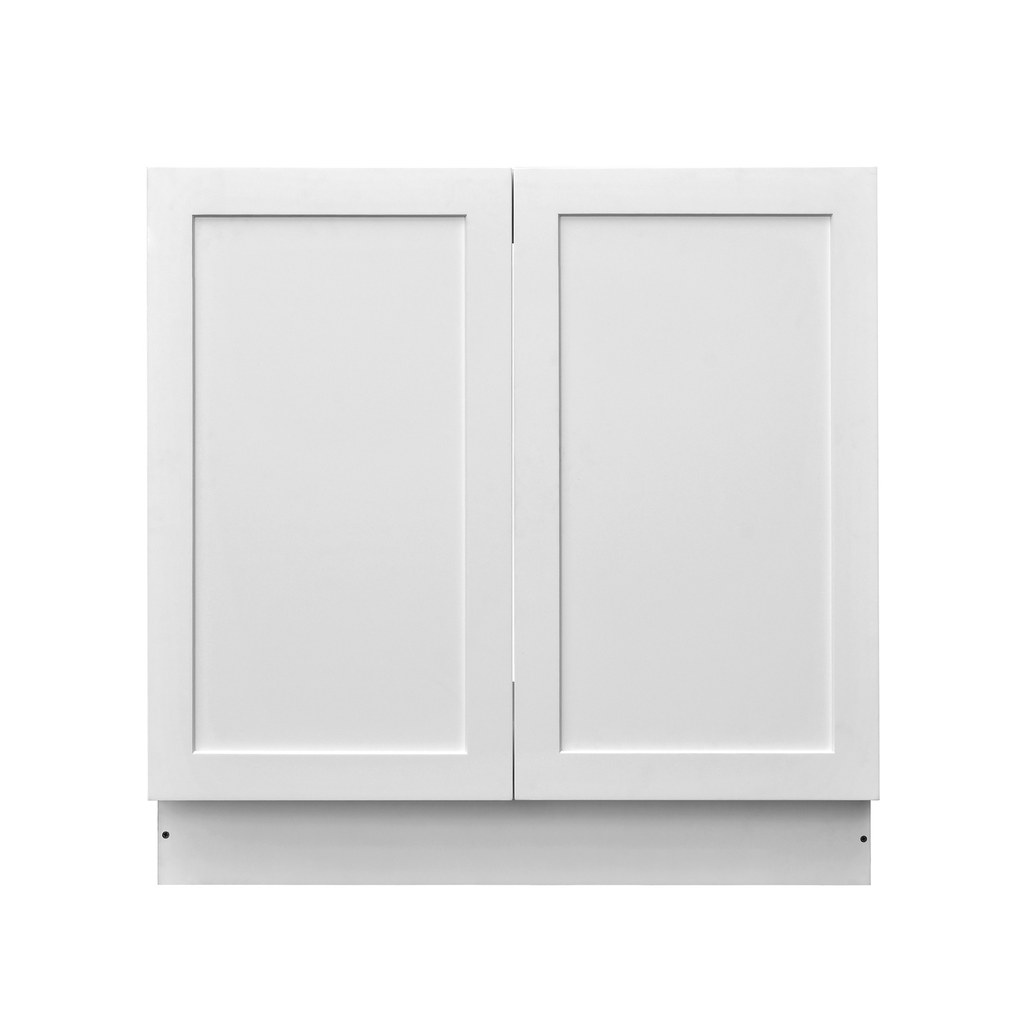 White Shaker - 33"W Full-Height Door Base Cabinet 2-Doors