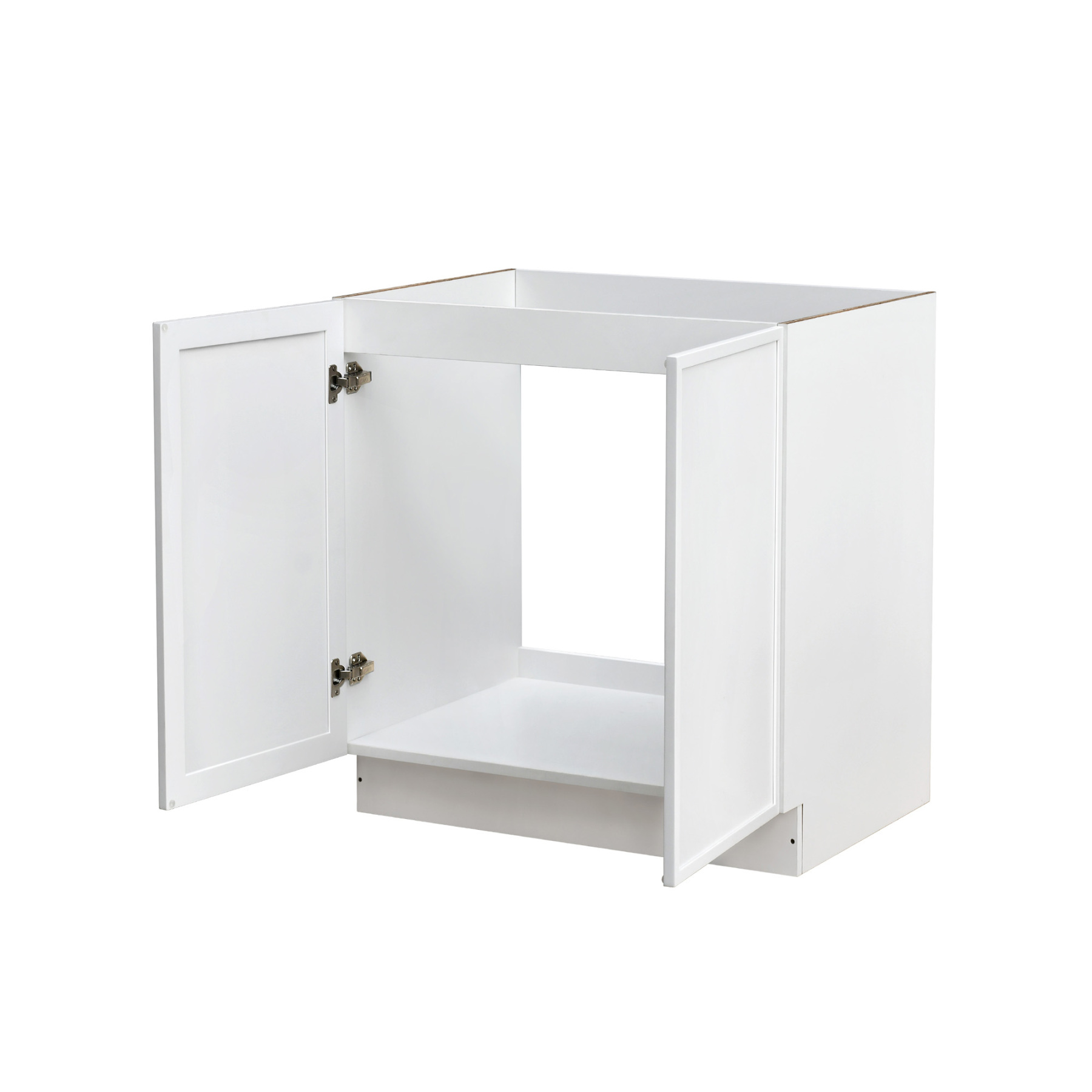 Slim White Shaker - 33"W Full-Height Door Base Cabinet 2-Doors