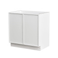 Slim White Shaker - 33"W Full-Height Door Base Cabinet 2-Doors