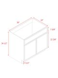 Shady Slim Oak - 36"W Standard Base Cabinet 2-Doors 1-Drawer