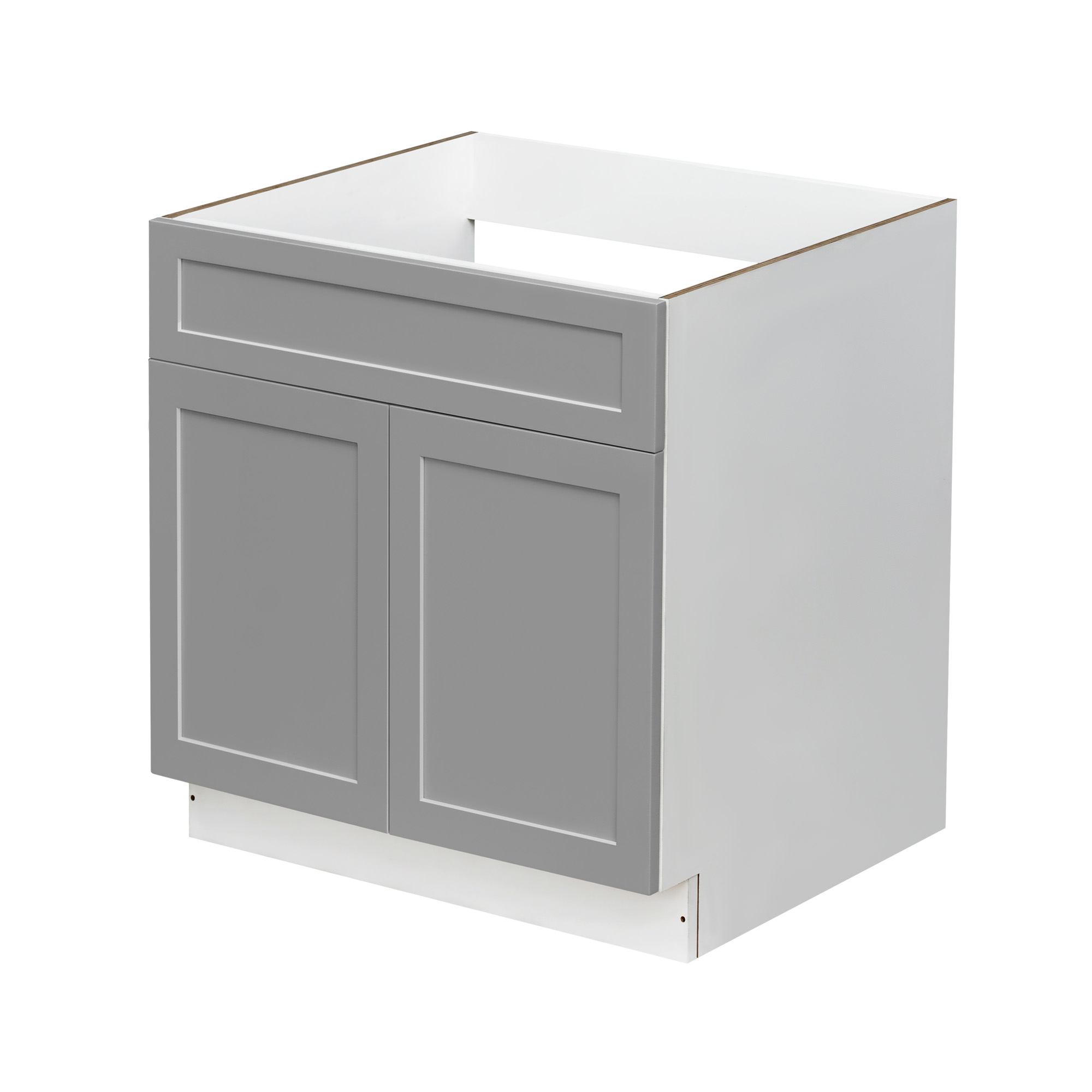 White Box Gray Shaker - 36"W Standard Base Cabinet 2-Doors 1-Drawer