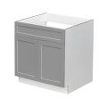 White Box Gray Shaker - 36"W Standard Base Cabinet 2-Doors 1-Drawer