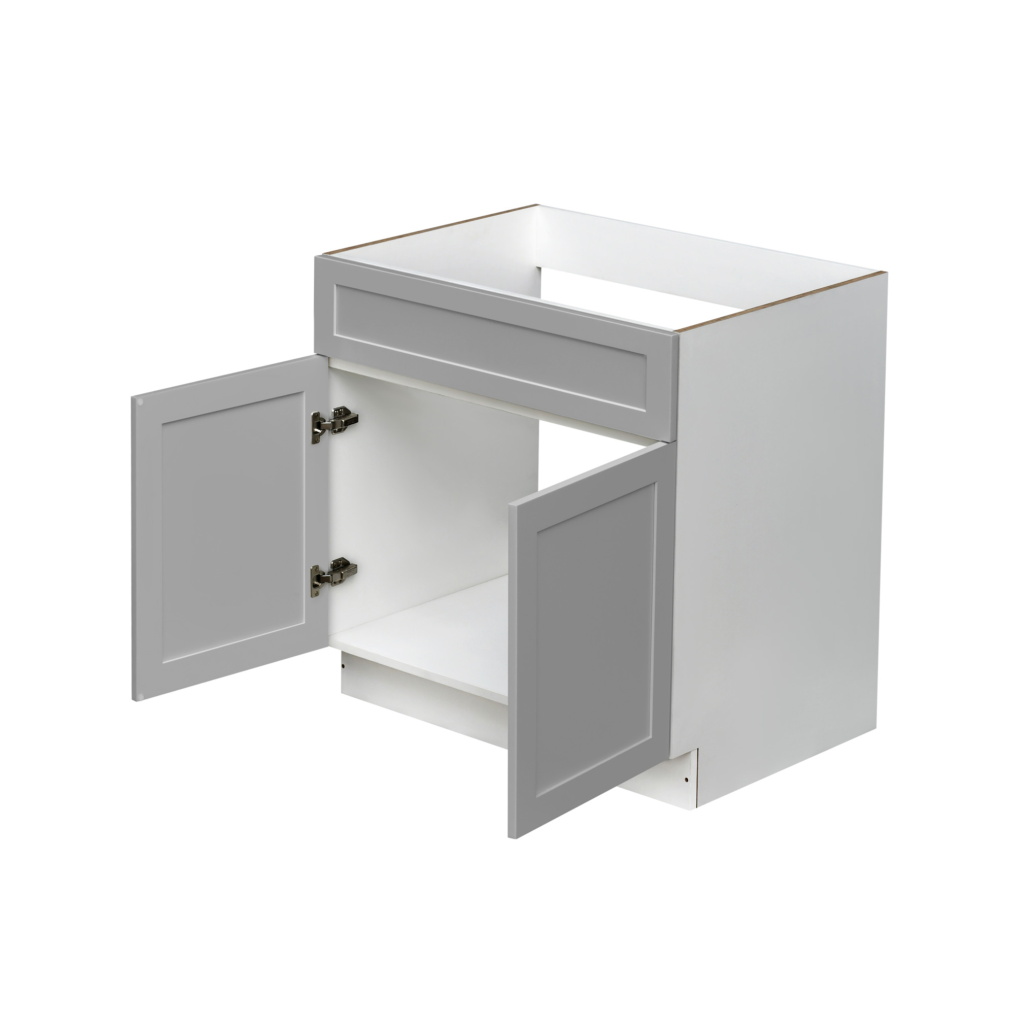 White Box Gray Shaker - 36"W Standard Base Cabinet 2-Doors 1-Drawer