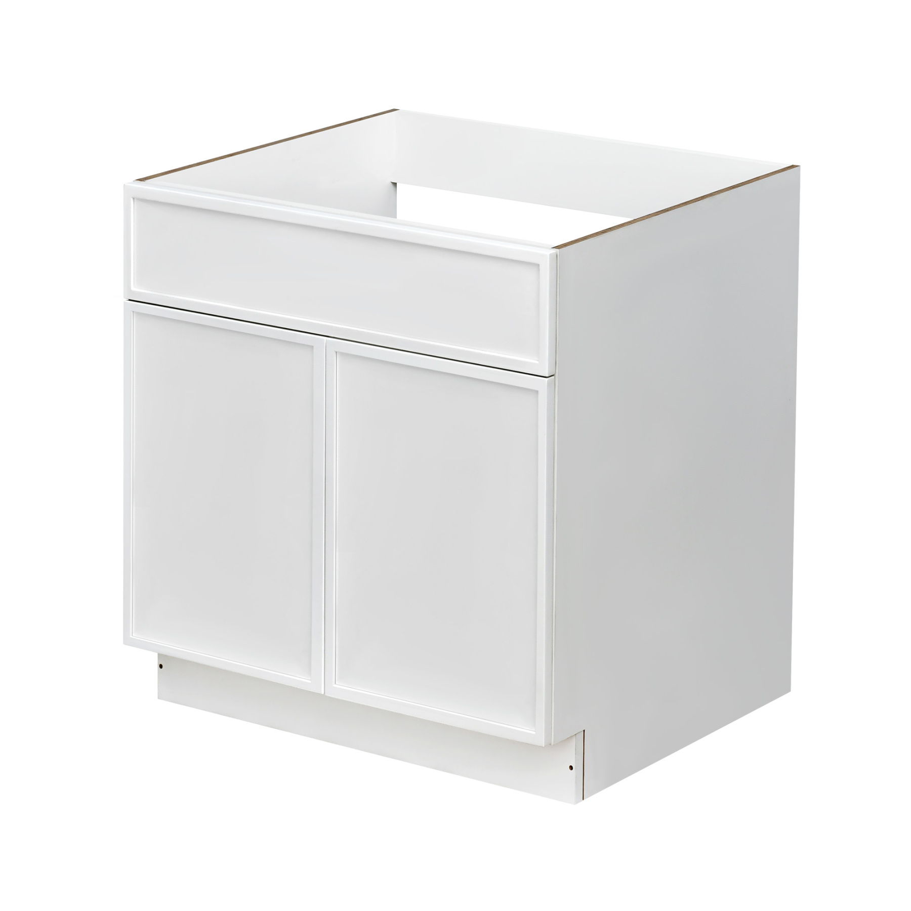 Slim White Shaker - 36"W Standard Base Cabinet 2-Doors 1-Drawer