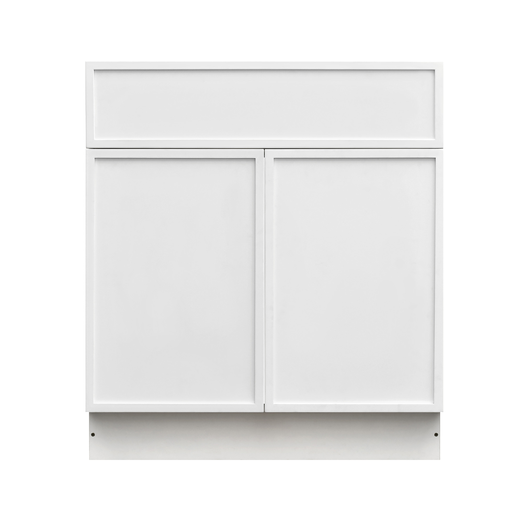 Slim White Shaker - 36"W Standard Base Cabinet 2-Doors 1-Drawer