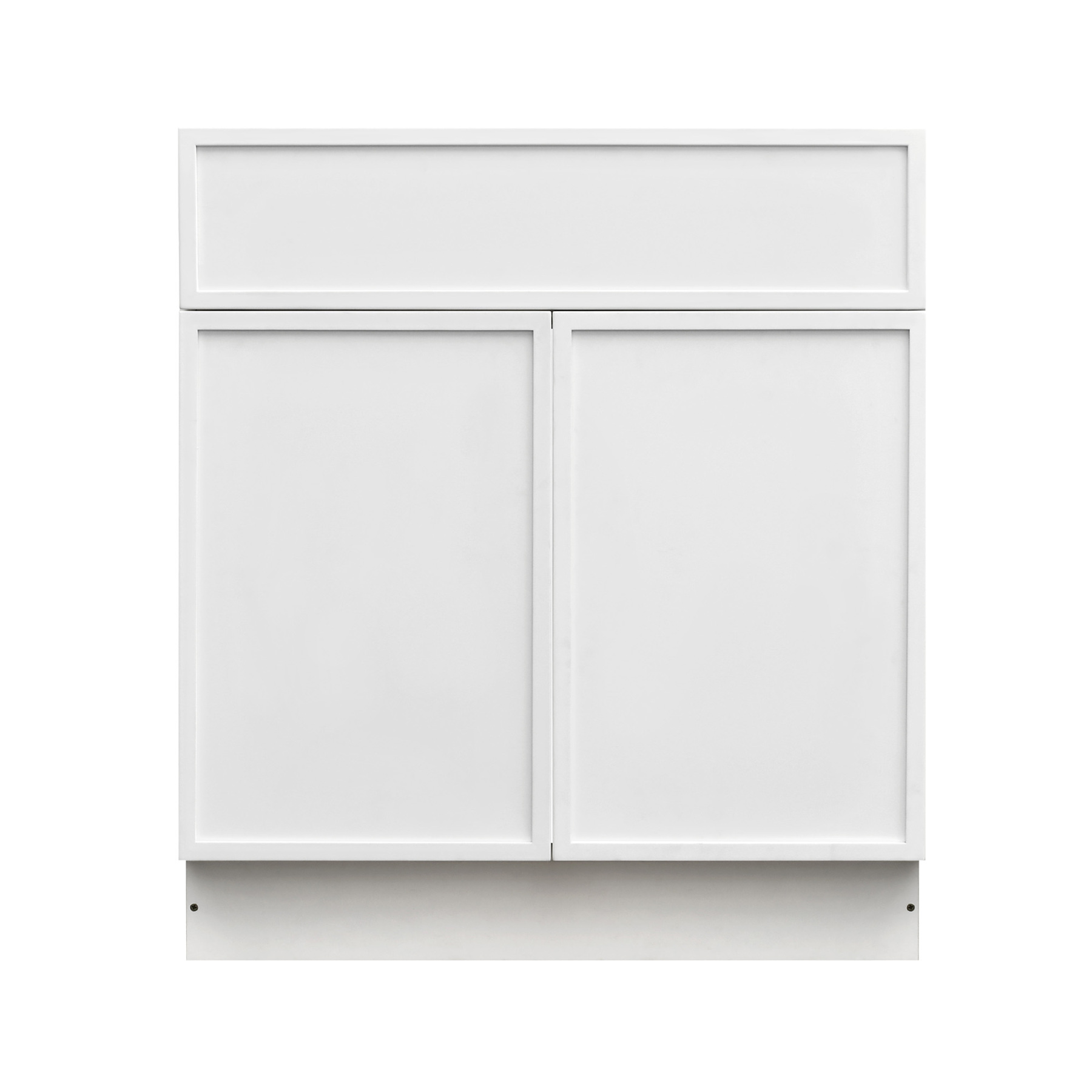 Slim White Shaker - 36"W Standard Base Cabinet 2-Doors 1-Drawer