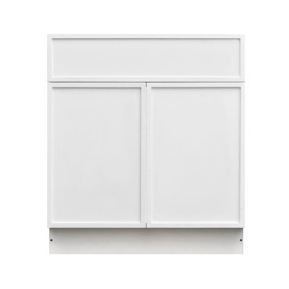 Slim White Shaker - 36"W Standard Base Cabinet 2-Doors 1-Drawer