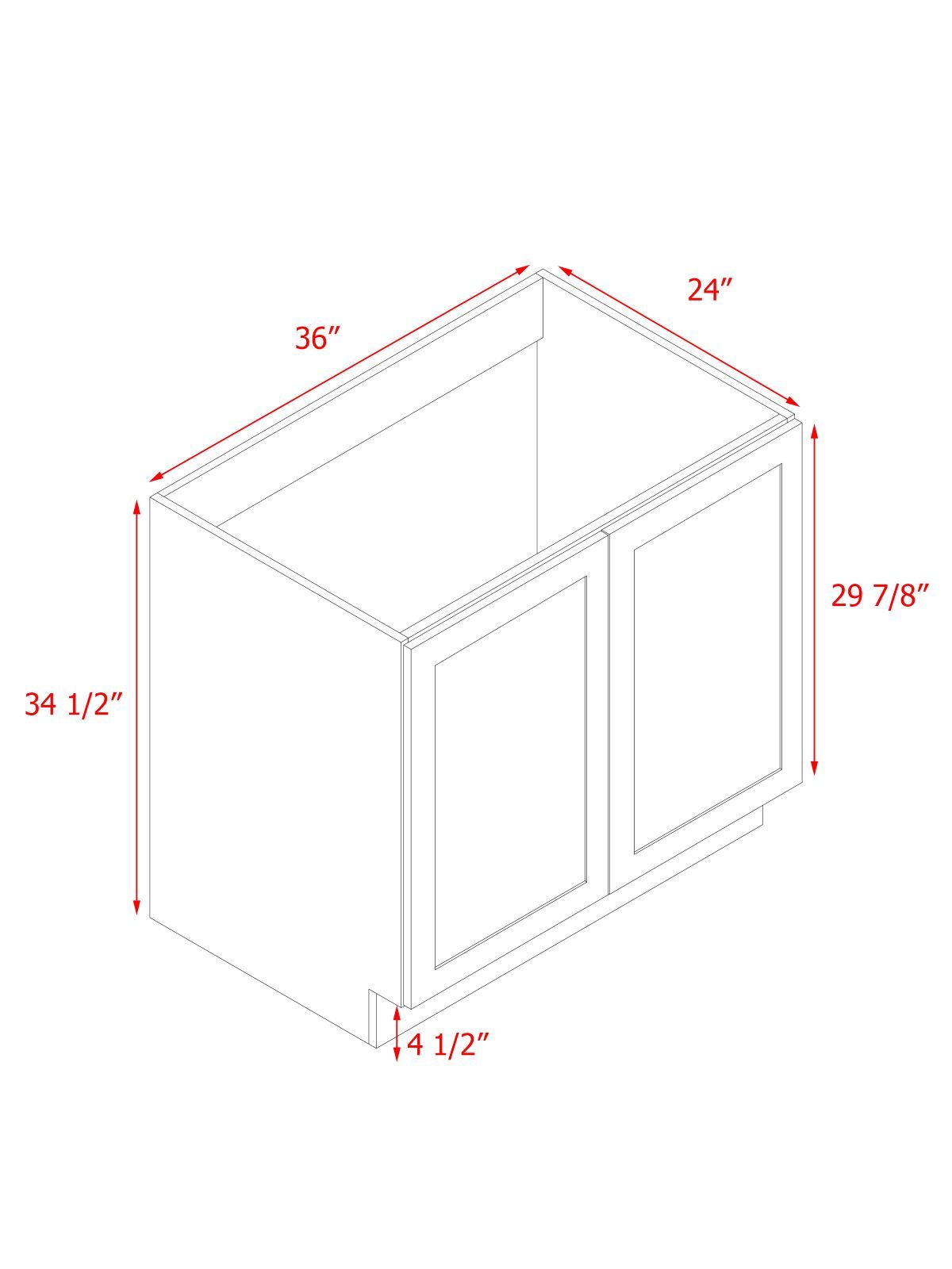 White Shaker Base Cabinet 2-Doors