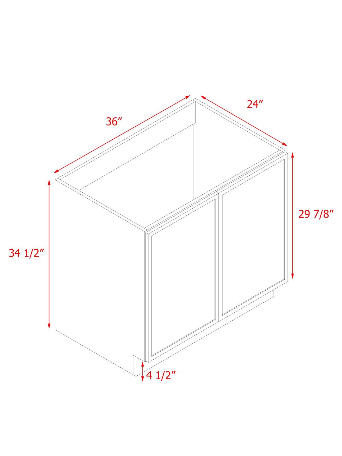 White Shaker Base Cabinet 2-Doors