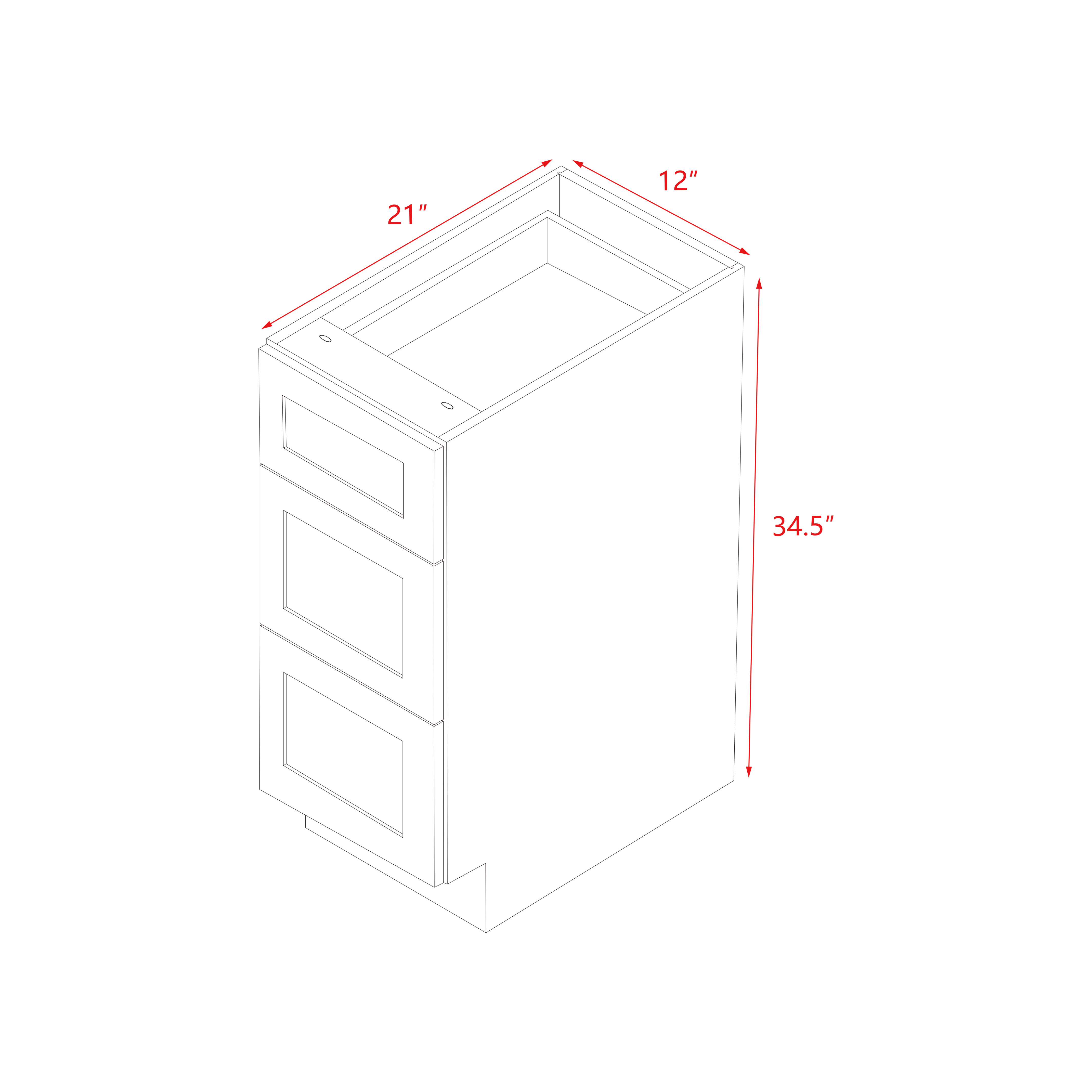 Mallroca Dolphin Gray Shaker - 12"W Drawer Base Cabinet