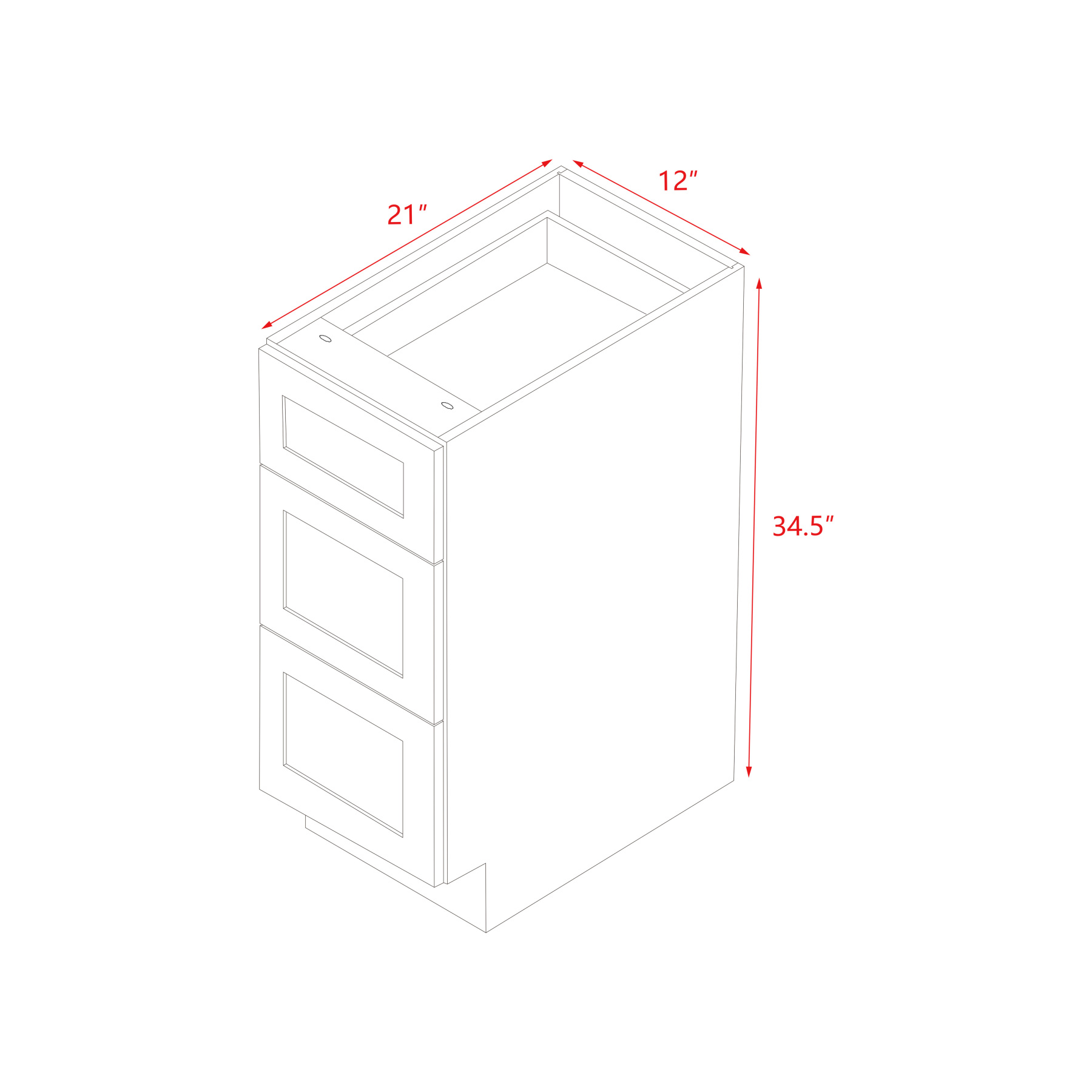 Mallroca Dolphin Gray Shaker - 12"W Drawer Base Cabinet