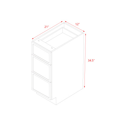 Shady Slim Oak Shaker - 12"W Drawer Base Cabinet