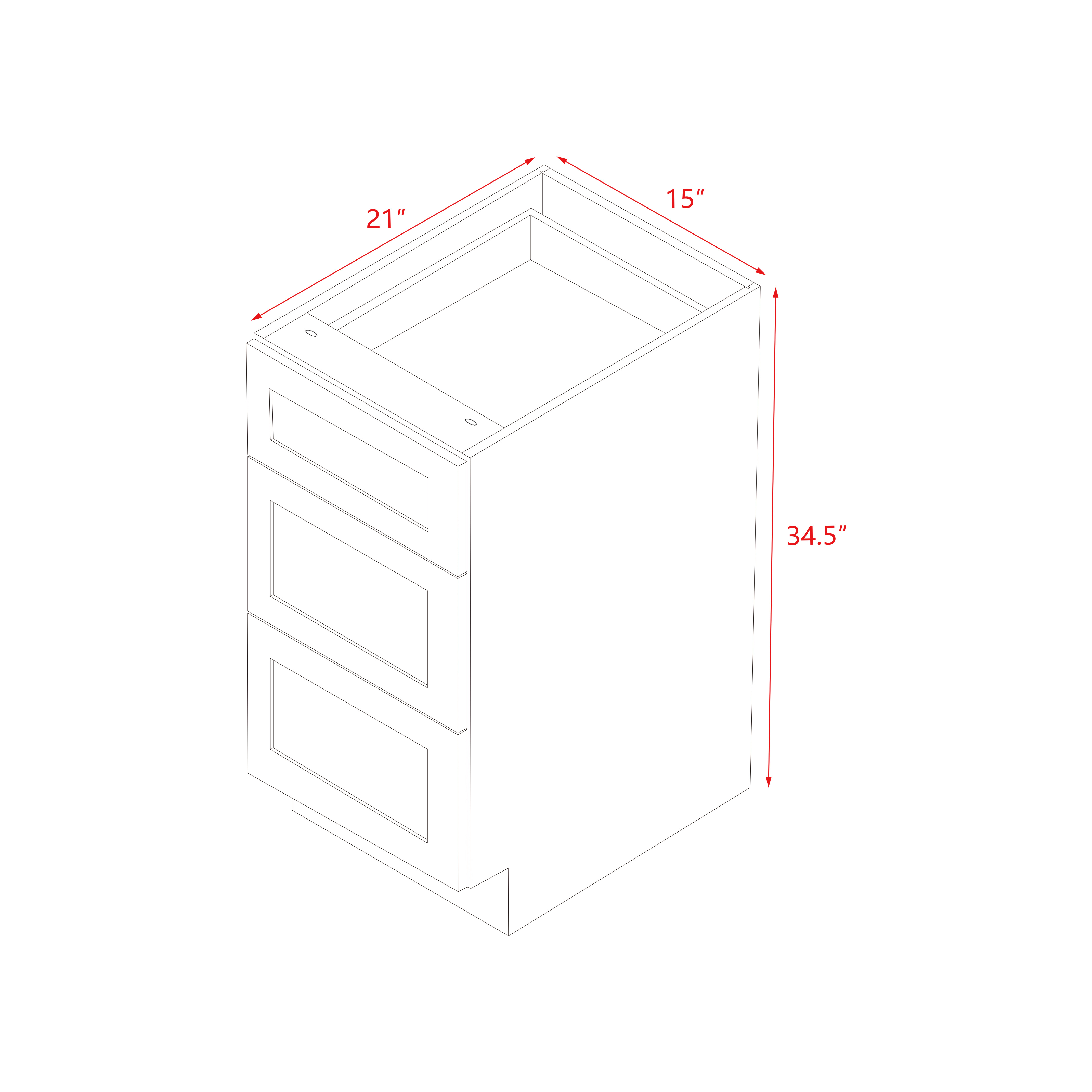 Mallorca White Shaker - 15"W Drawer Base Cabinet
