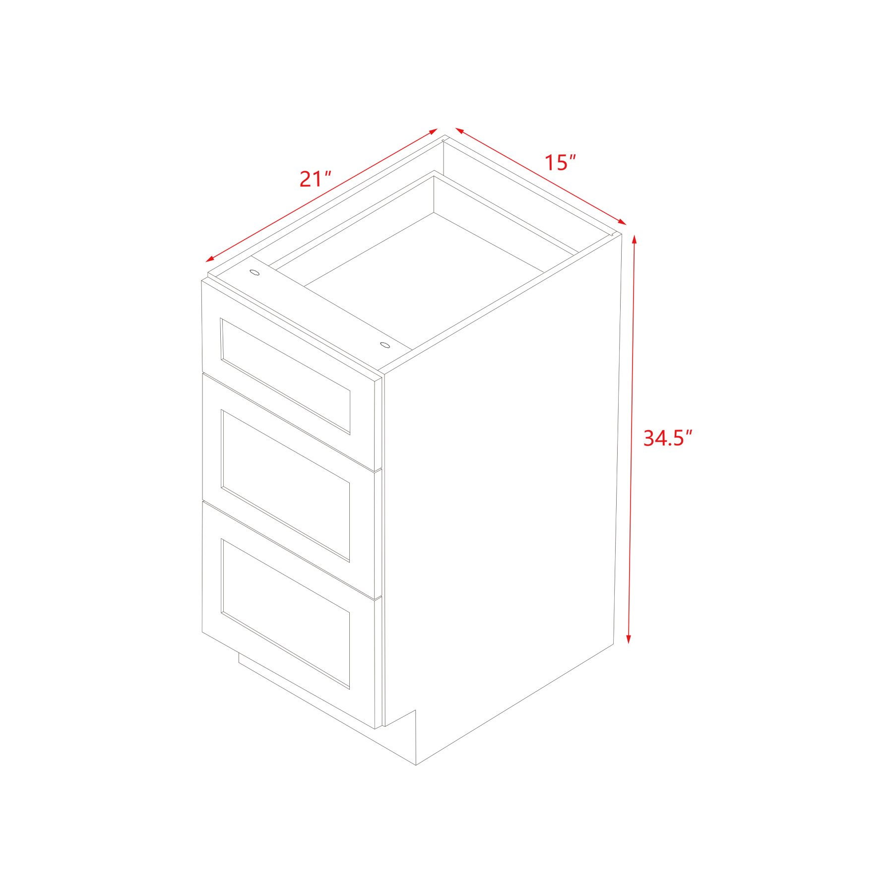 Mallorca White Shaker - 15"W Drawer Base Cabinet