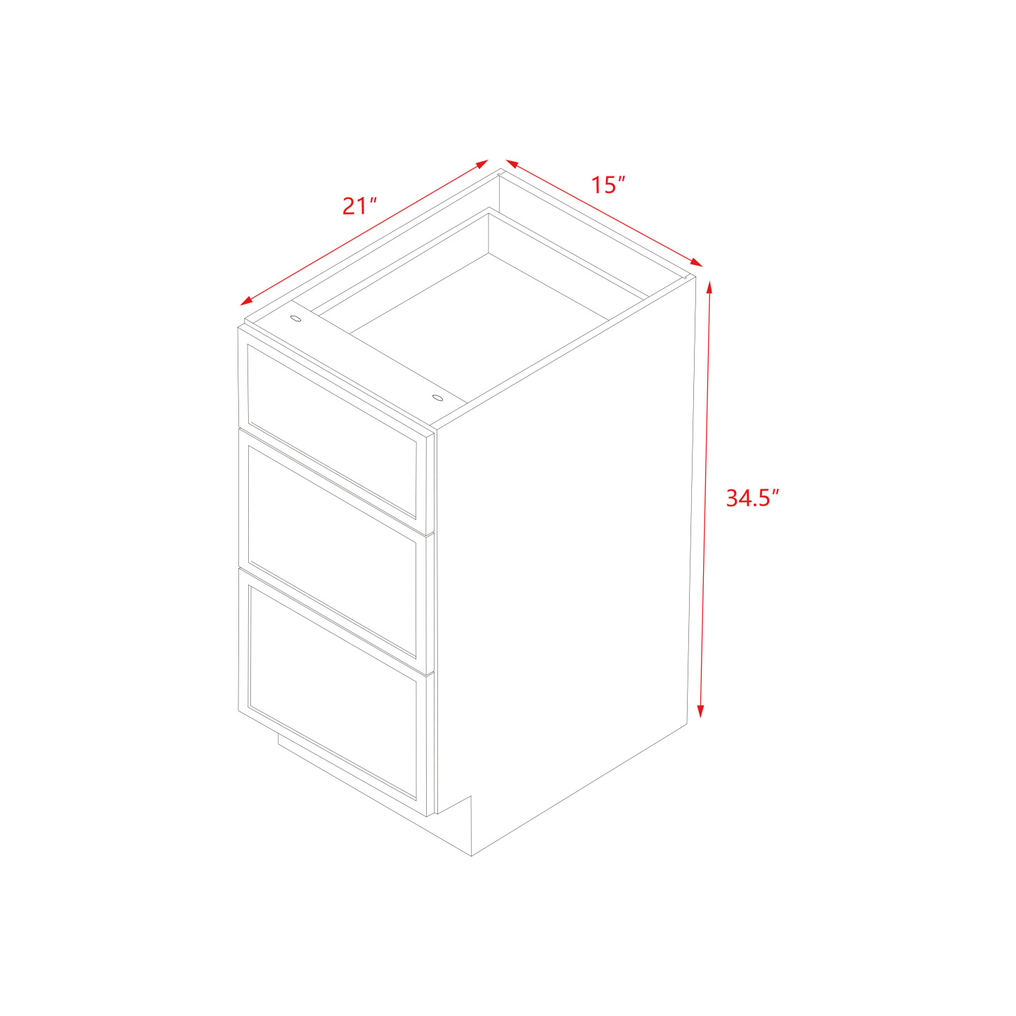 Shady Slim Oak Shaker - 15"W Drawer Base Cabinet