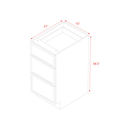 Shady Slim Oak Shaker - 15"W Drawer Base Cabinet