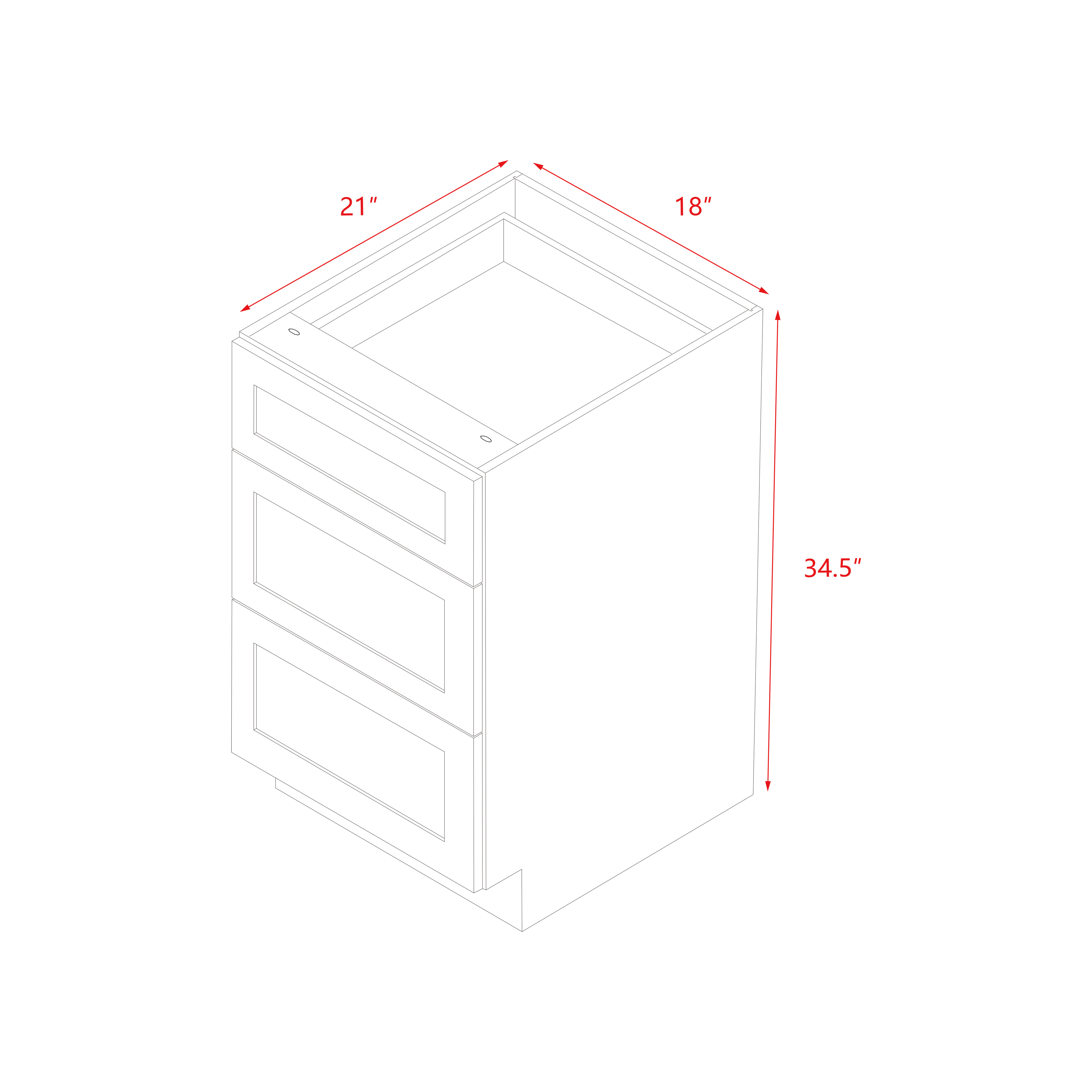 Mallorca White Shaker - 18"W Drawer Base Cabinet