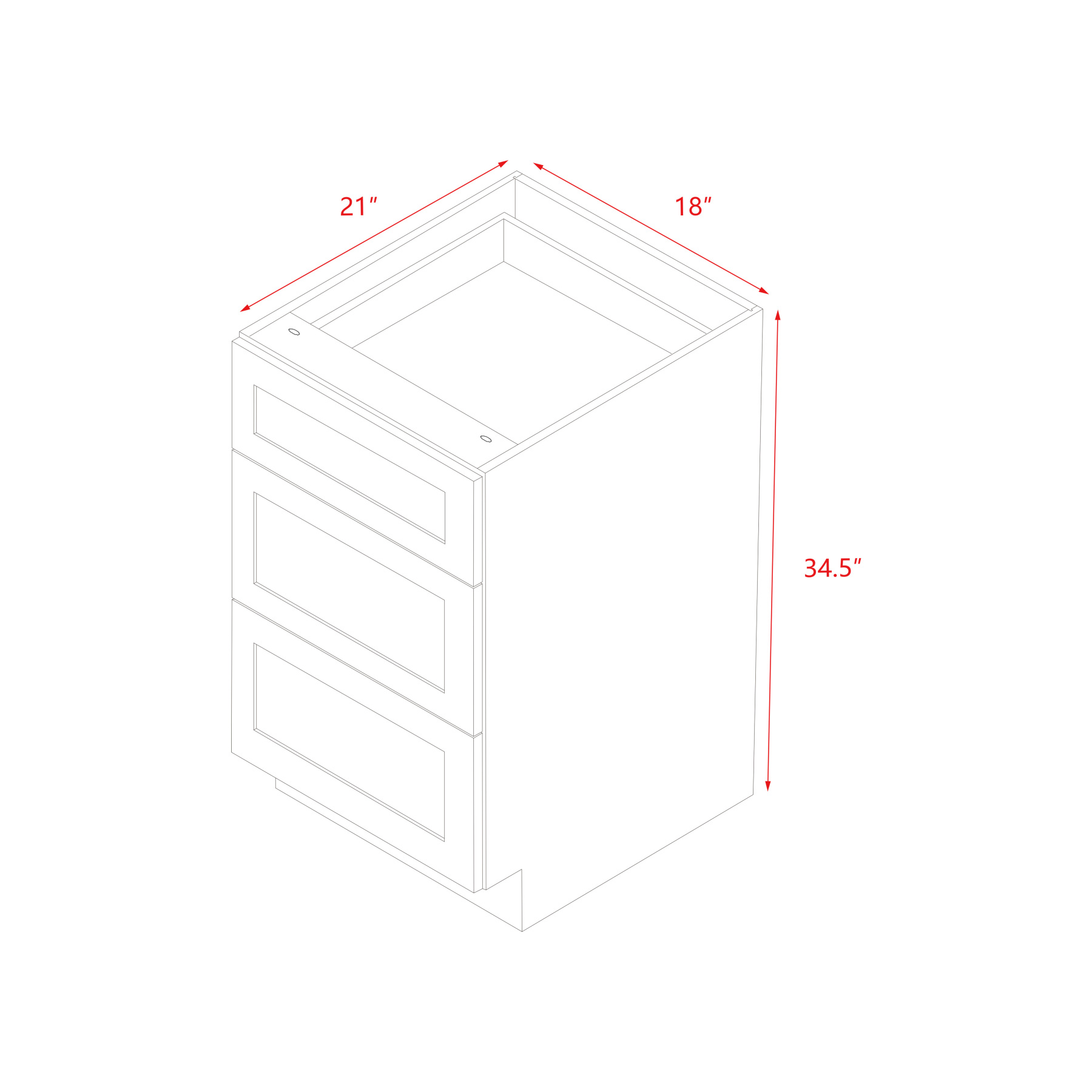 Mallorca White Shaker - 18"W Drawer Base Cabinet