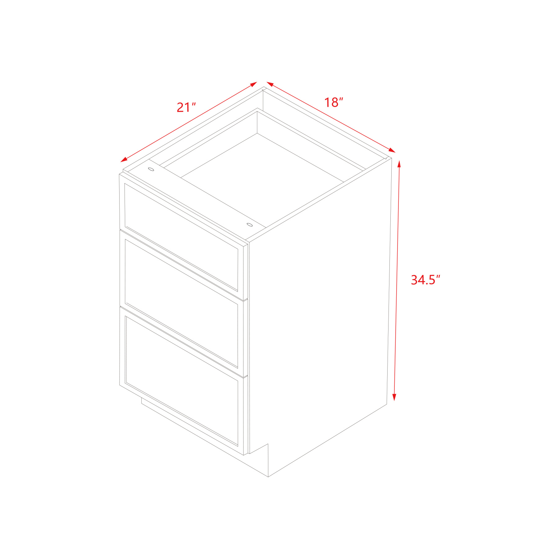 Shady Gray Slim Shaker - 18"W Drawer Base Cabinet