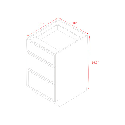 Shady Gray Slim Shaker - 18"W Drawer Base Cabinet