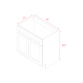 Mallorca White Shaker - 36"W Standard Base Cabinet